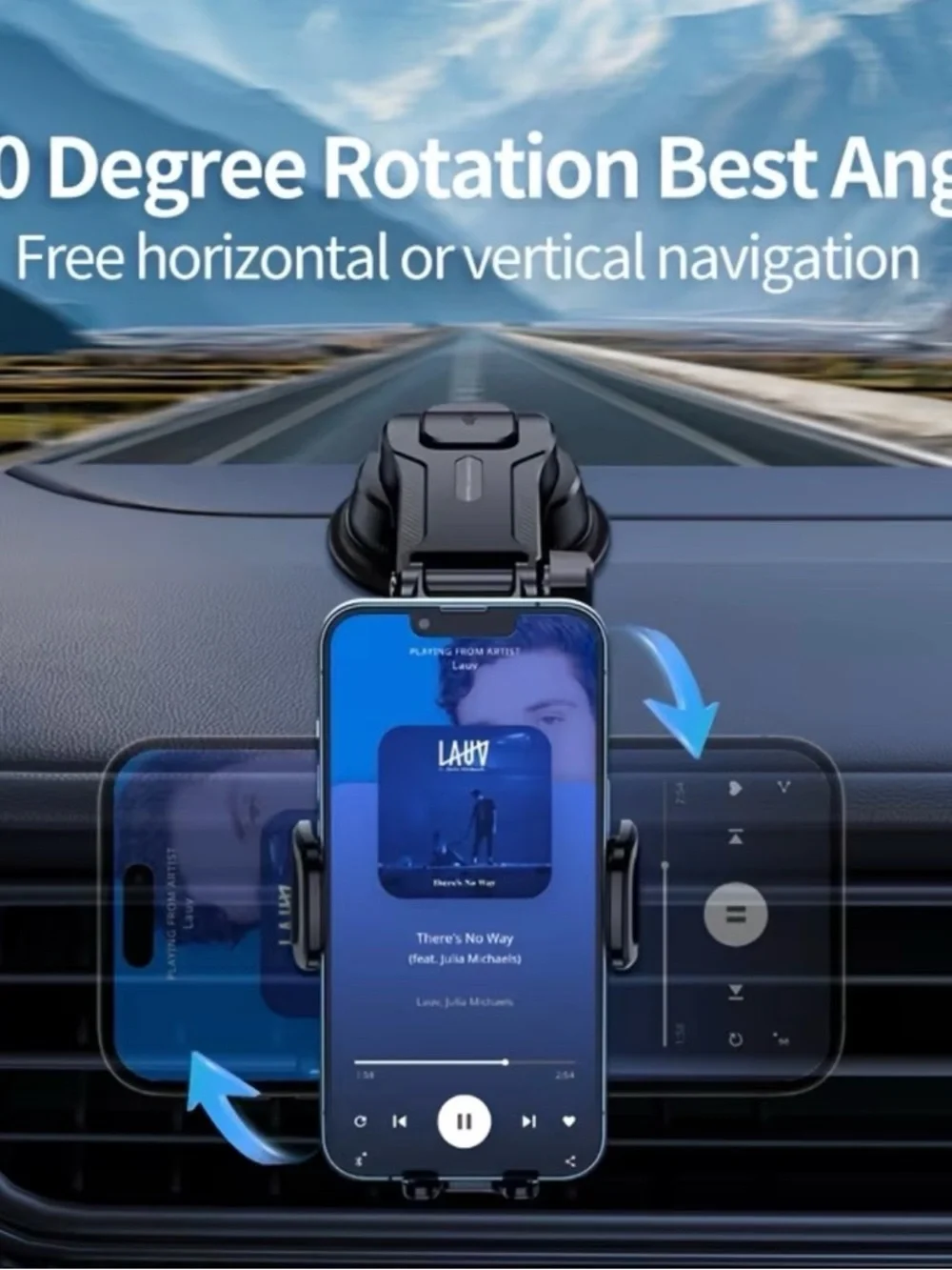 (26) Adjustable Carbon-Texture Car Phone Mount - Black
